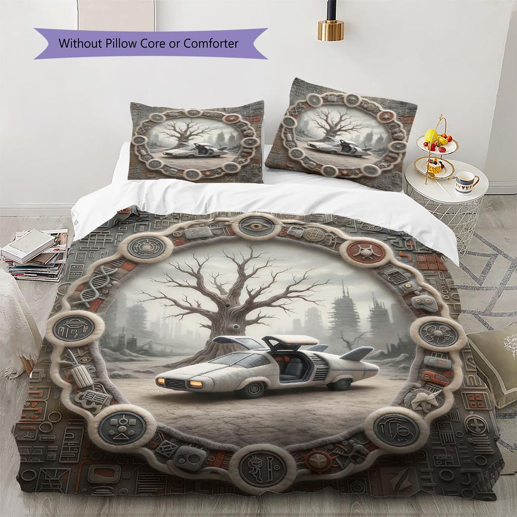 FeltBladeRunner Pattern Bedding Quilt Set Quilt Cover Pillowcase Home Decoration Birthday Gift (1 * duvet cover + 2 * pillowcase, without core)