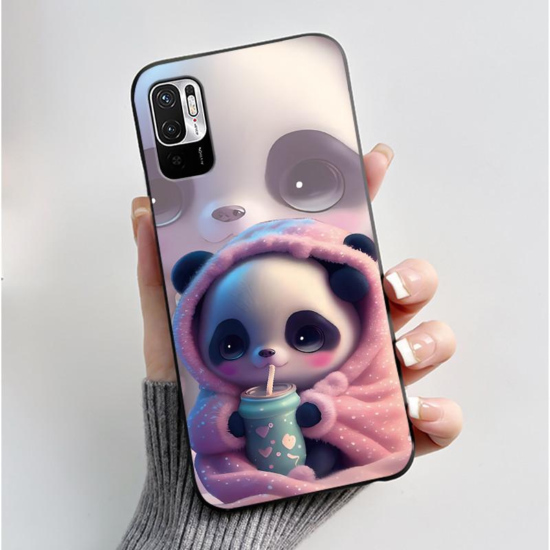 For Xiaomi Redmi Note 10 JE 10T JE Casing Cute Love Rabbit Funny Black Soft Silicone Phone Case For Redmi Note10 JE Bumper Cover