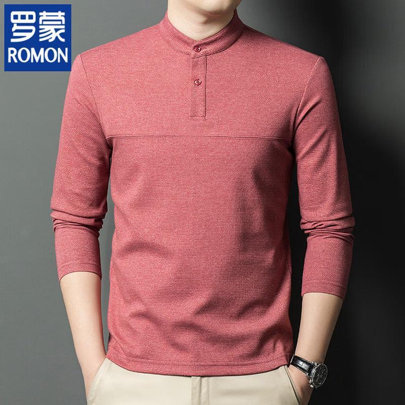 

ROMON Men s Stand Collar Long Sleeve T-Shirt 2XL