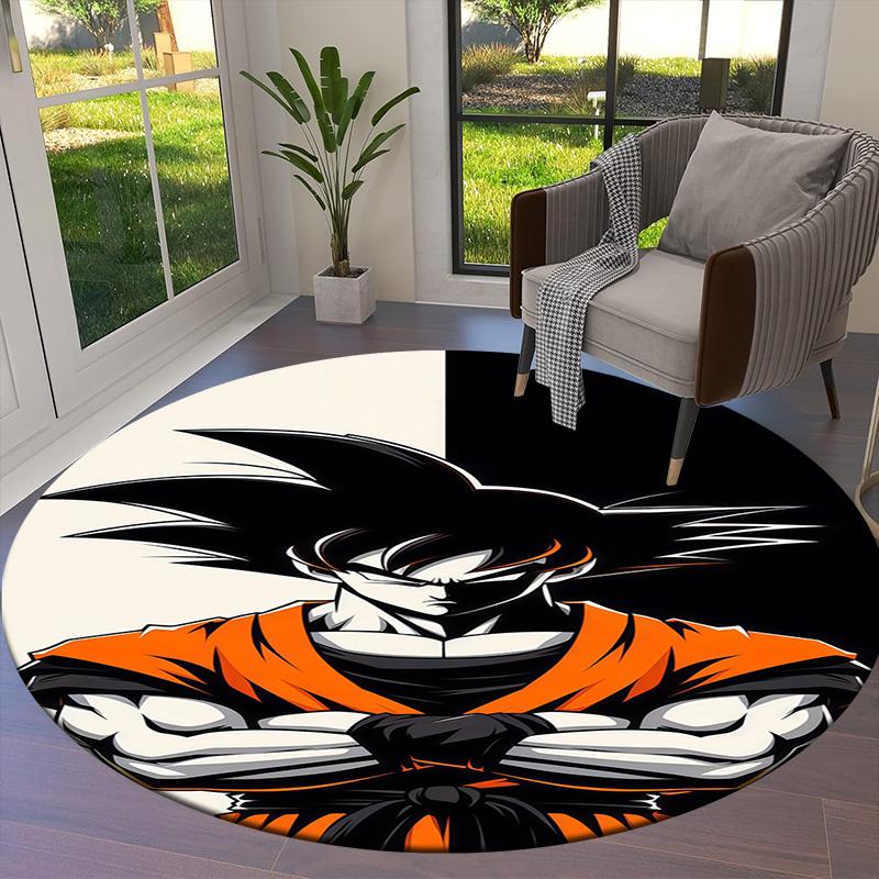 Son Goku Round Area Rug Carpet Rug For Living Room Bedroom Sofa Playroom Decor Nonslip Floor Mat