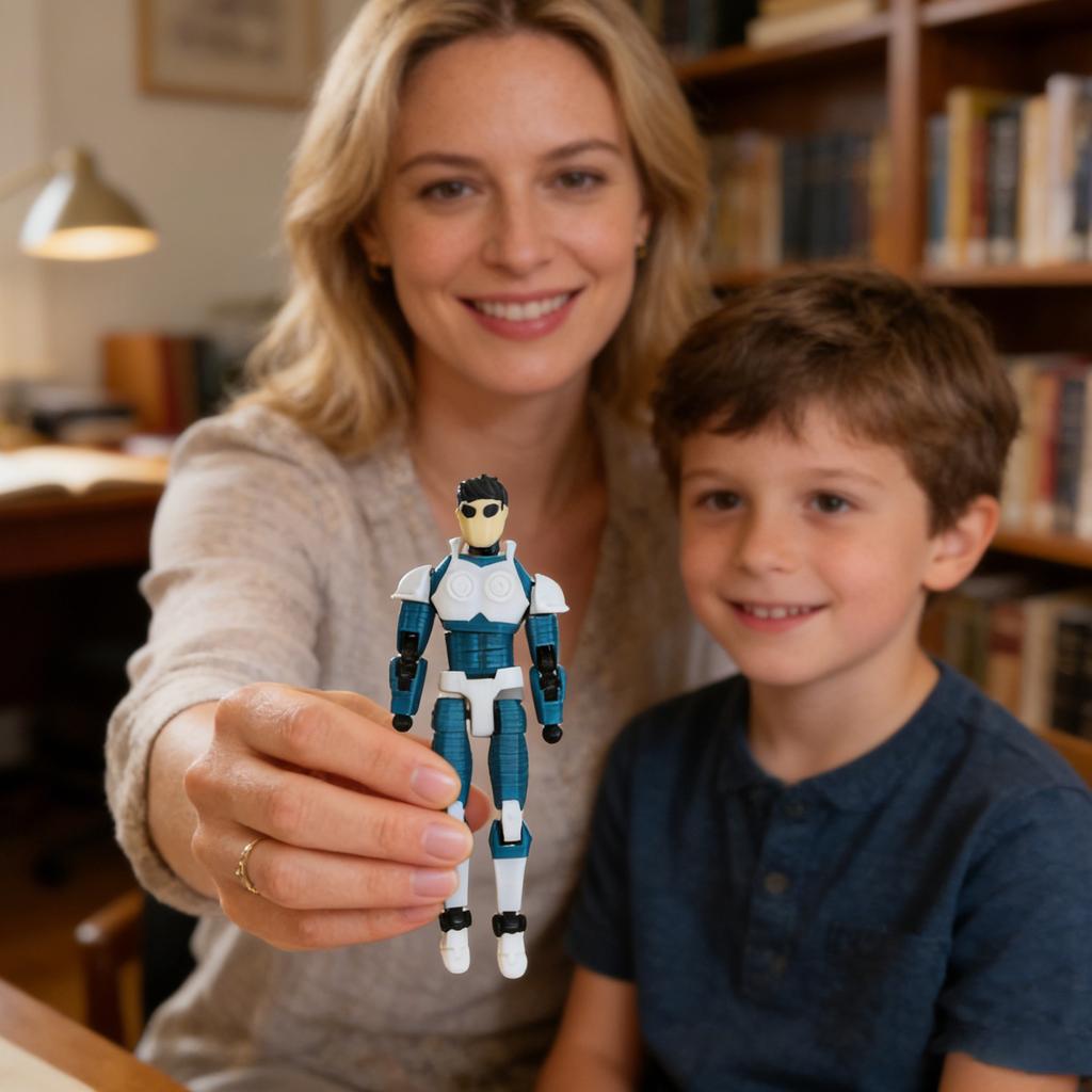 3D Printed Figurine With Three Pairs Of Gestures