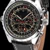 Men S Automatic Mechanical Watch with Leather Strap Fashion Wristwatch Calendar Date Display