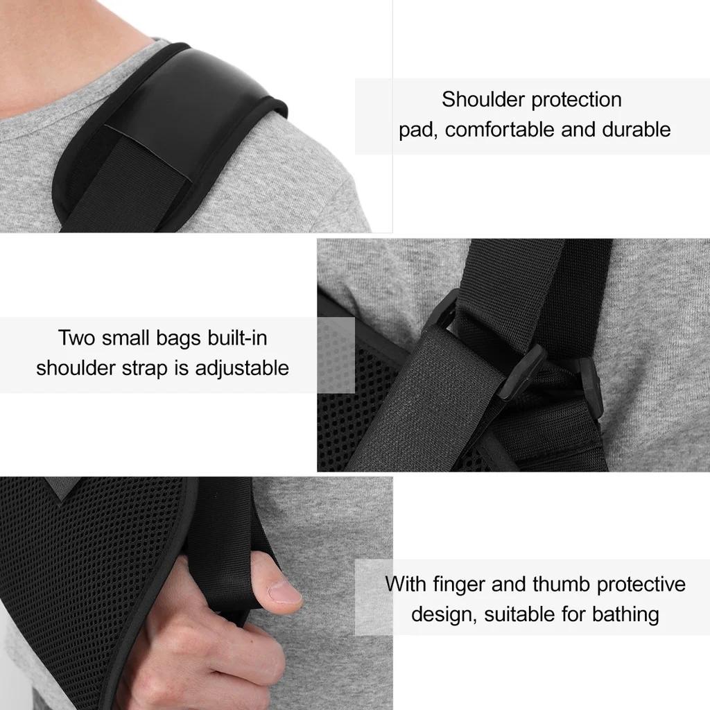 1Pc Portable Black Arm Fixation Strap Adjustable Injury Sprain Arm Brace Sling Shoulder Sling Elbow Support Bracket