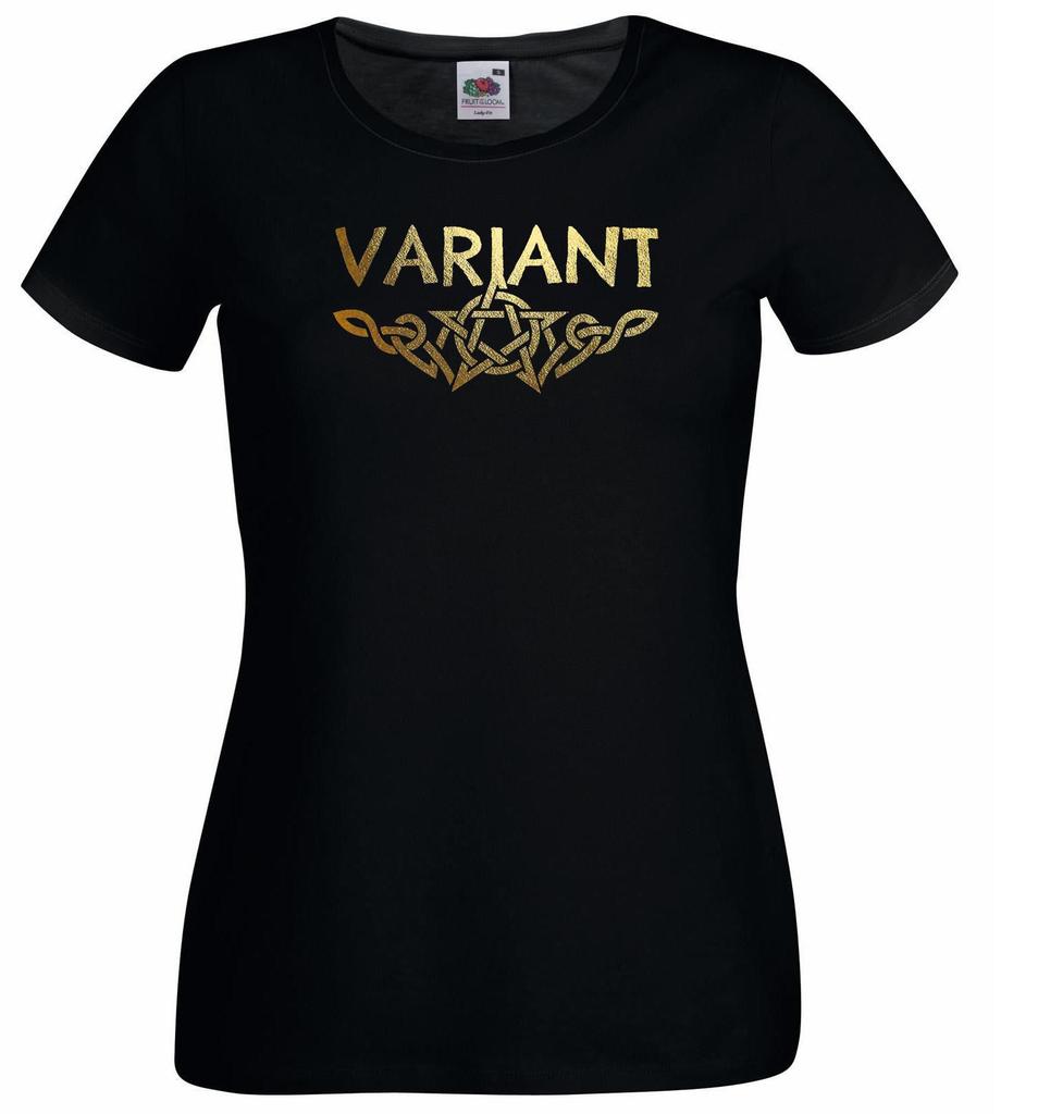 Variant Pagan Druid Withcraft Wicca Celtic Star Knot Black Lady Fit TShirt