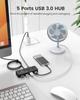 Aceele USB C 5 USB A Power Supply Direct Independent LED Indicator 5Gbps High Speed 100cm Extension USB Work from Compatible with Hub, Ports, 3.0 Hub,