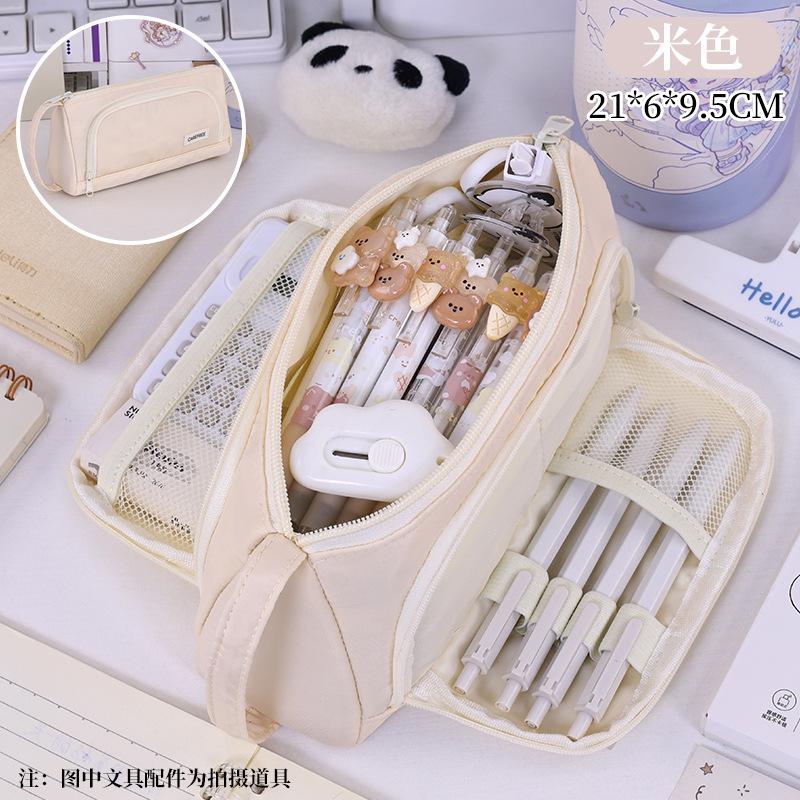 New product, simple and large opening, multi-functional stationery, pencil bag, primary school, junior high school, large capacity and high value