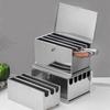Stainless Steel Magnetic 5-Slot Knife Holder with Lid