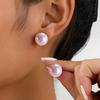 Seven-piece set of one-week colored Doudou stud earrings for women, light luxury, high-end sense, no need to pick new earrings