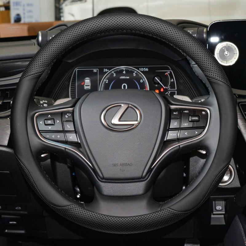Ultra-Thin Genuine Leather Steering Wheel Cover Lexus ES200 ES300h RX350 NX200 CT200 UX260 Universal Fit 38cm Diameter