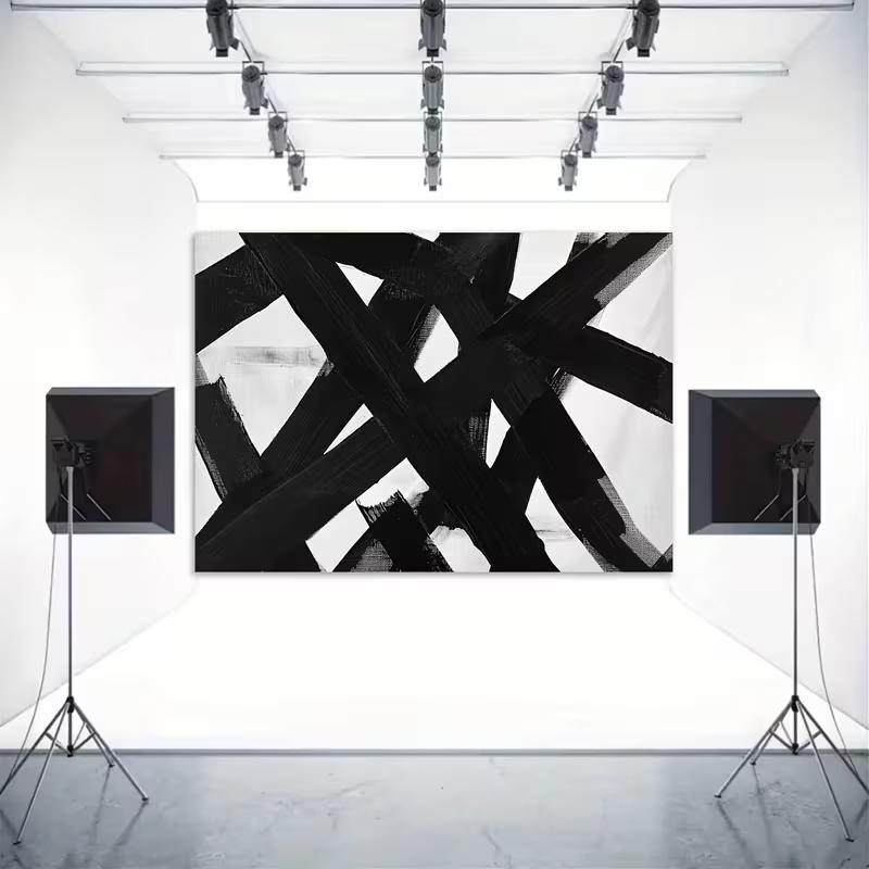 2D Modern Black White Graffiti Tapestry for Bedroom & Studio Decor
