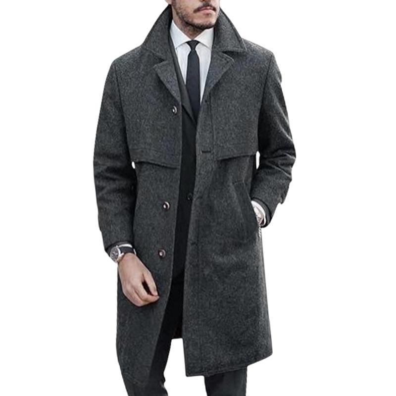 Men's Woolen Coat Nizi Long Coat Large Size Single Breasted