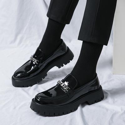 Men's Shoes Large Size New Casual Leather Shoes Fashion Thick Sole Heightening Leather Shoes Trend Foot Overalls Big Head Shoes a Generation