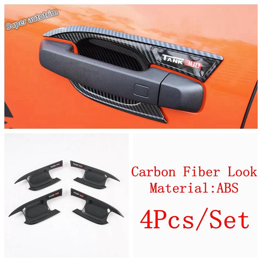 Door Handle Bowl Decoration Protector Cover Trim For Great Wall GWM WEY TANK 300  - 2025 Chrome Black Accessories Exterior