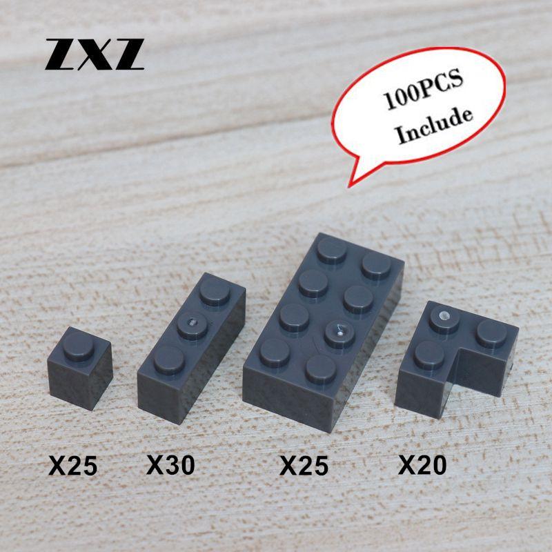 

4 Models Self-Locking Bricks 1 x 1 1 x 3 2 x 4 2 + 1 Plastic Building Blocks 3001 3005 3622 100Pcs/lot темно серый