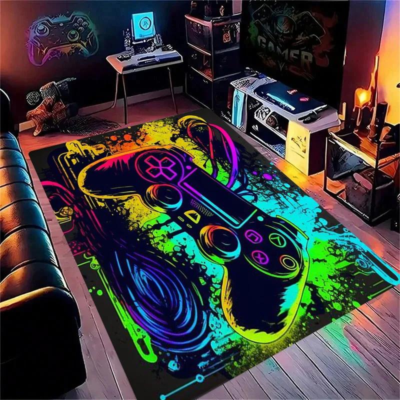 Gaming for Boys Room Gamer Casual Carpet with Controller Design Rug for Game Room Bedroom Decor Machine Washab Mat
