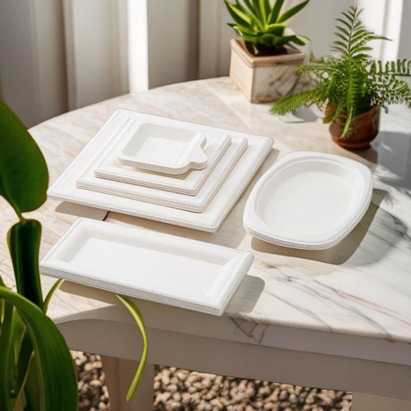 Eco-Friendly Disposable Paper Plates for BBQ, Cake, DIY Crafts, and Kindergarten - Thickened Round and Square Shapes