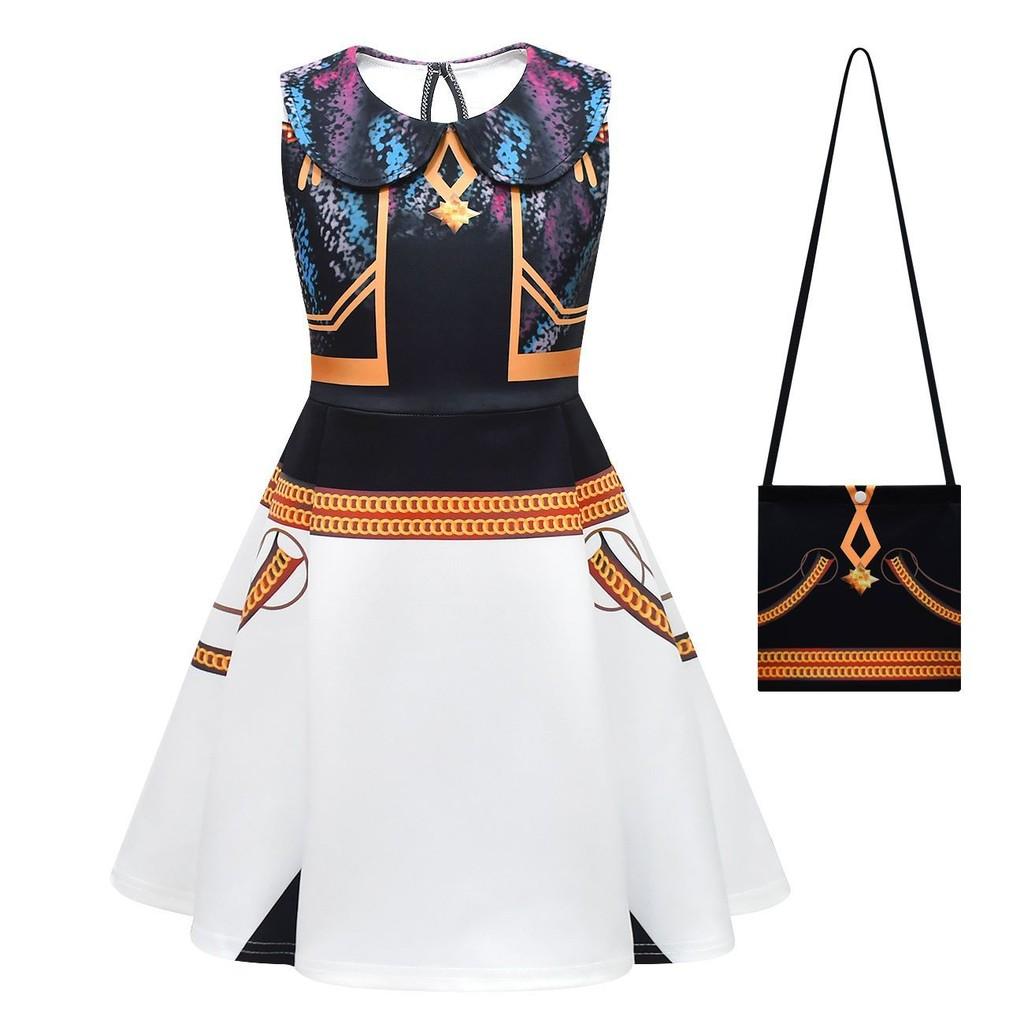 

Детское Платье без рукавов с отложным воротником и принтом Аниме, Мультяшный ПОП-певец, Суперзвезда Руми Мира Зои, Комплект с сумкой, Костюмы для Хэллоуина для косплея 160Cm