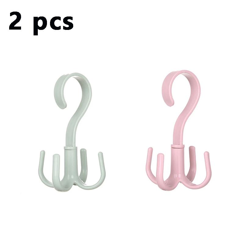 360° Rotated Four-Claw Hook Multi-Purpose Purse Hanger Rotatable Hanging Bag Hat Scarf Dormitory Storage Punch-Free