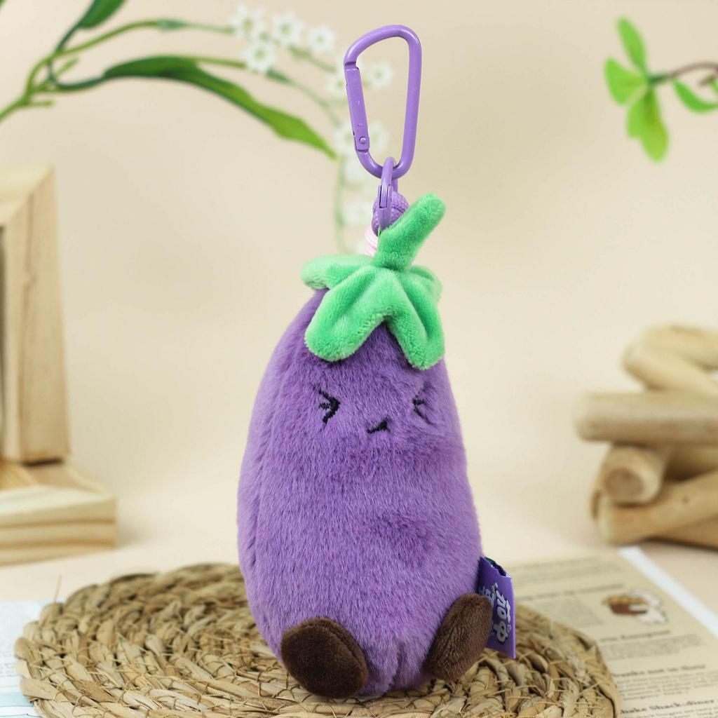 Cartoon Pumpkin & Eggplant Scented Plush Keychain Toy Ornament