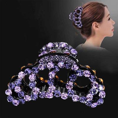 Fashion Elegant Retro Crystal Rhinestone Women New Hair Clips Banana Grips Hair Claws Crab Clamp