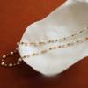 Imitation Pearl Necklace Small Gold Color Beads Beaded Clavicle Chain French Retro Necklace Stainless Steel Jewelry
