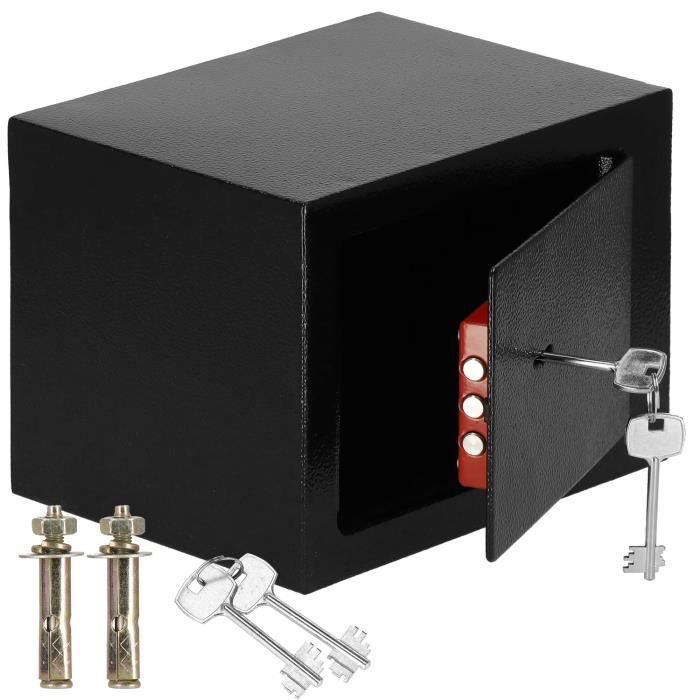 SPRINGOS® Coffre-fort pour la maison, coffre-fort durable en acier de haute sécurité, stockage de l'argent à clé 17 x 17x 23 cm