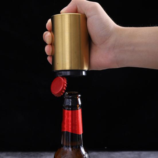 Automatic Beer Bottle Opener Magnetic Stainless Steel Push-pull Bottle Opener Portable Bar Tools for Home Picnic Camping