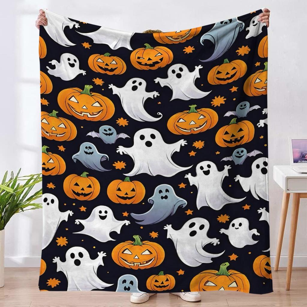Halloween ghost blanket office sofa air conditioning blanket autumn and winter flannel blanket
