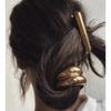 Retro Long Golden Metal Smooth Hammered Hairpin Minimalist Senior Hair Loop Accessories Ponytail Hair Pin Headwear Charm Jewelry