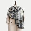Double-sided double-wearing personalized leopard print imitation cashmere scarf shawl women's winter warm punk street sweet cool style scarf