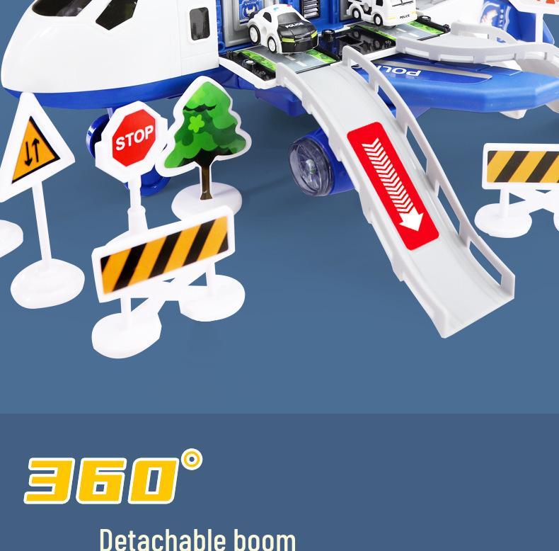 Children's Inertial Airplane Catapult Track with Golden Car and Music for Early Education