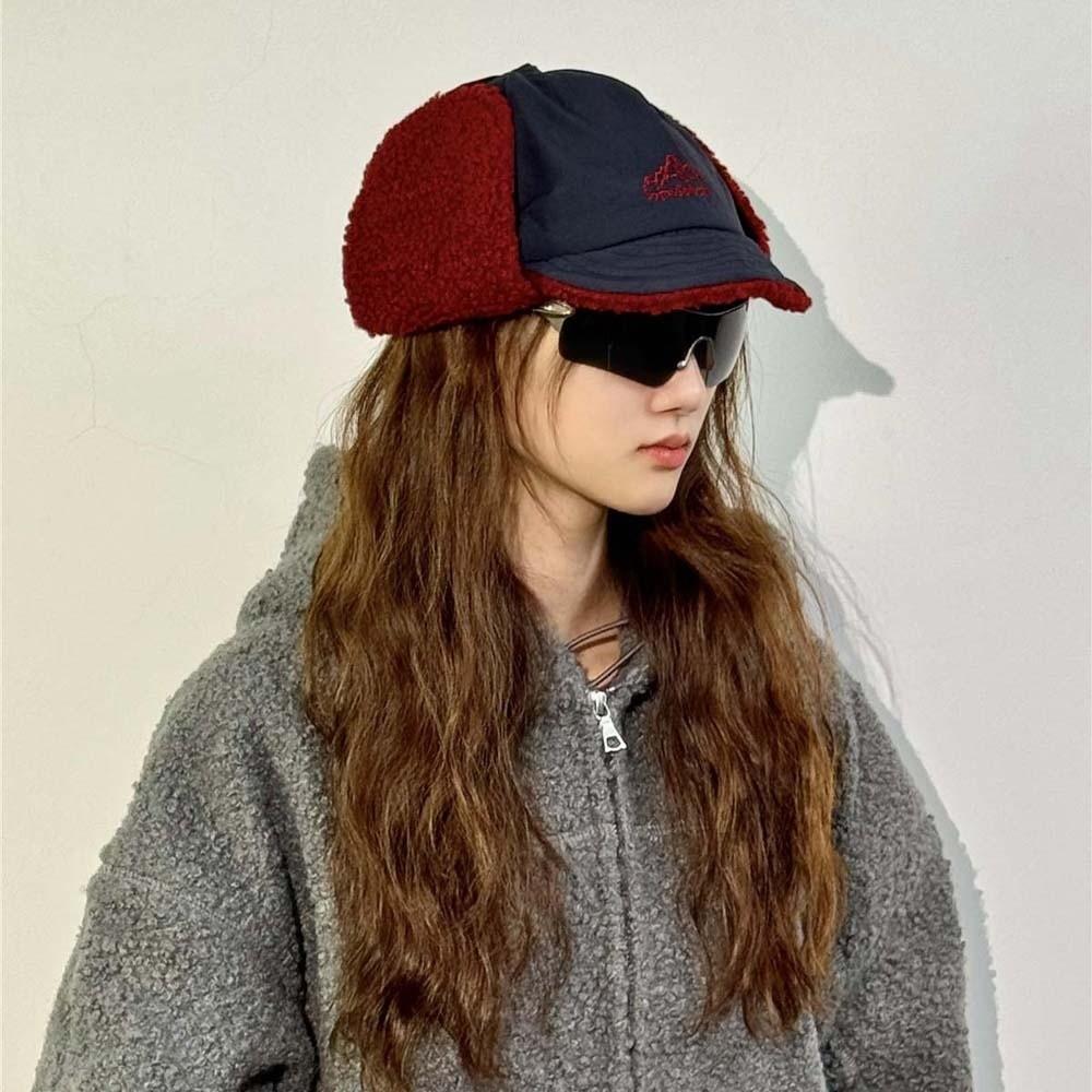 Japanese Style Earflaps Visor Hat Lightweight Windproof Pilot Cap Ear Protection Cap  Autumn