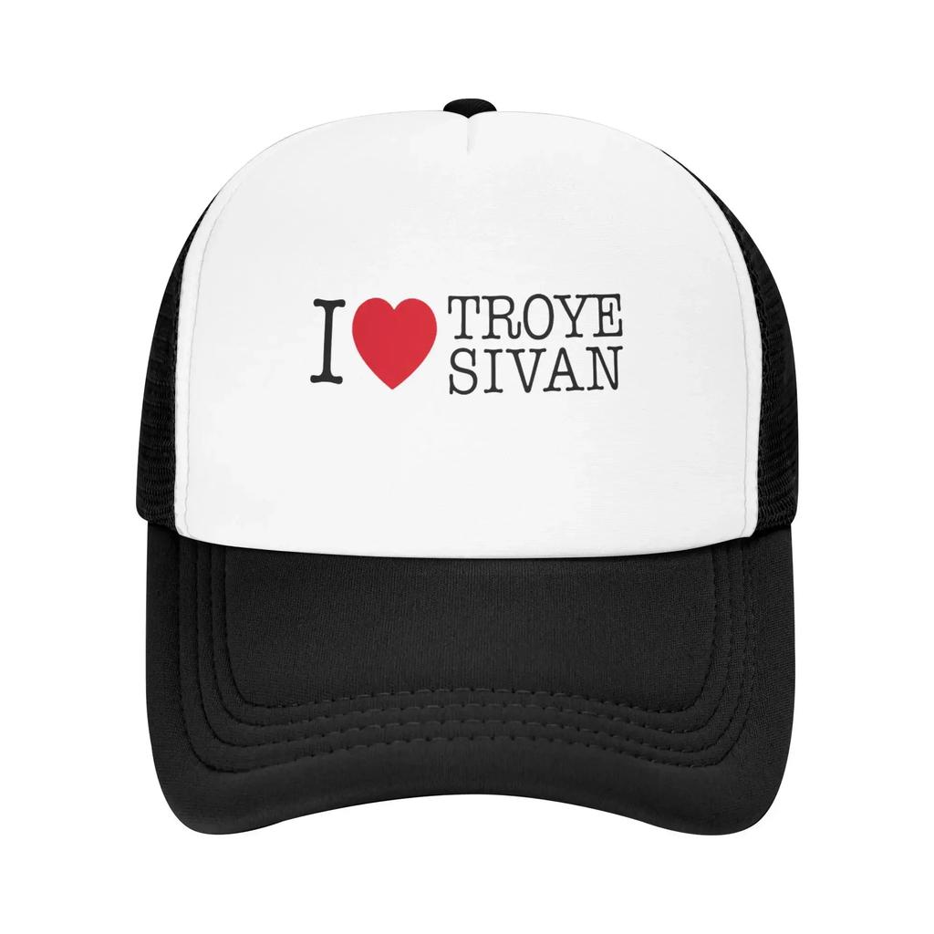 I Love Troye Sivan Very Much Hiking Mesh Baseball Caps For Womens Unisex Male Beach Golf Hat Hip Hop Trucker Cap