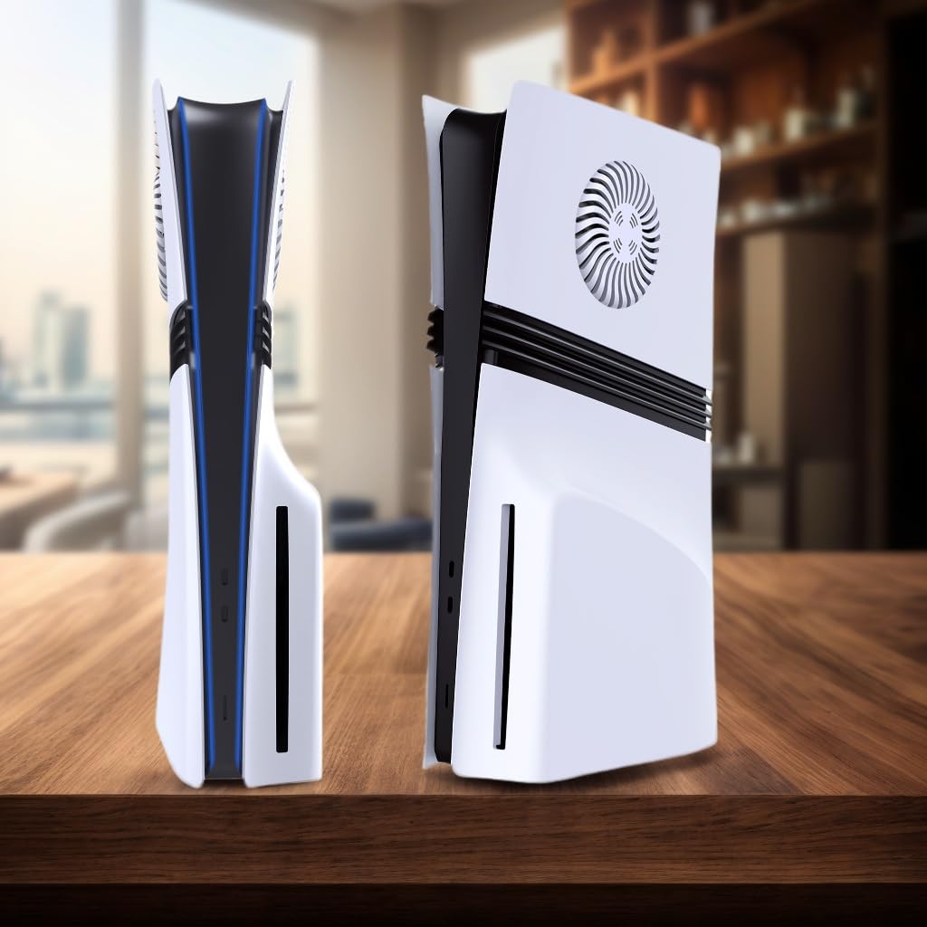 Replacement Side Case for PS5 Pro with Cooling Vents, Left and Right Top Covers, Console Panel Cover for PlayStation 5 Pro Disc/Digital Edition