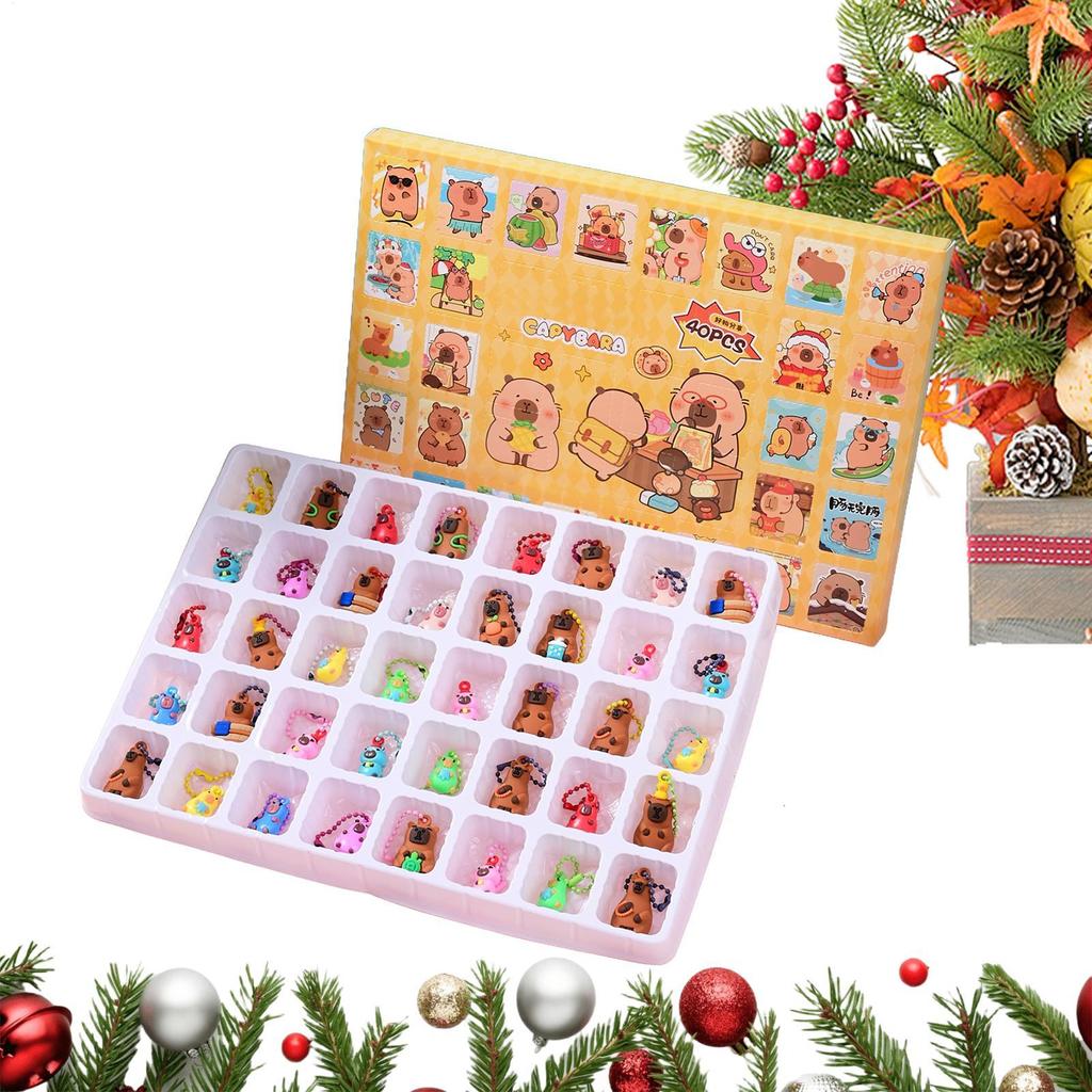 2026 Christmas Advent 24 Days Capybara Ornaments Christmas Countdown Advent Cute Home Decor for Tree Shelf Wreaths Window Door