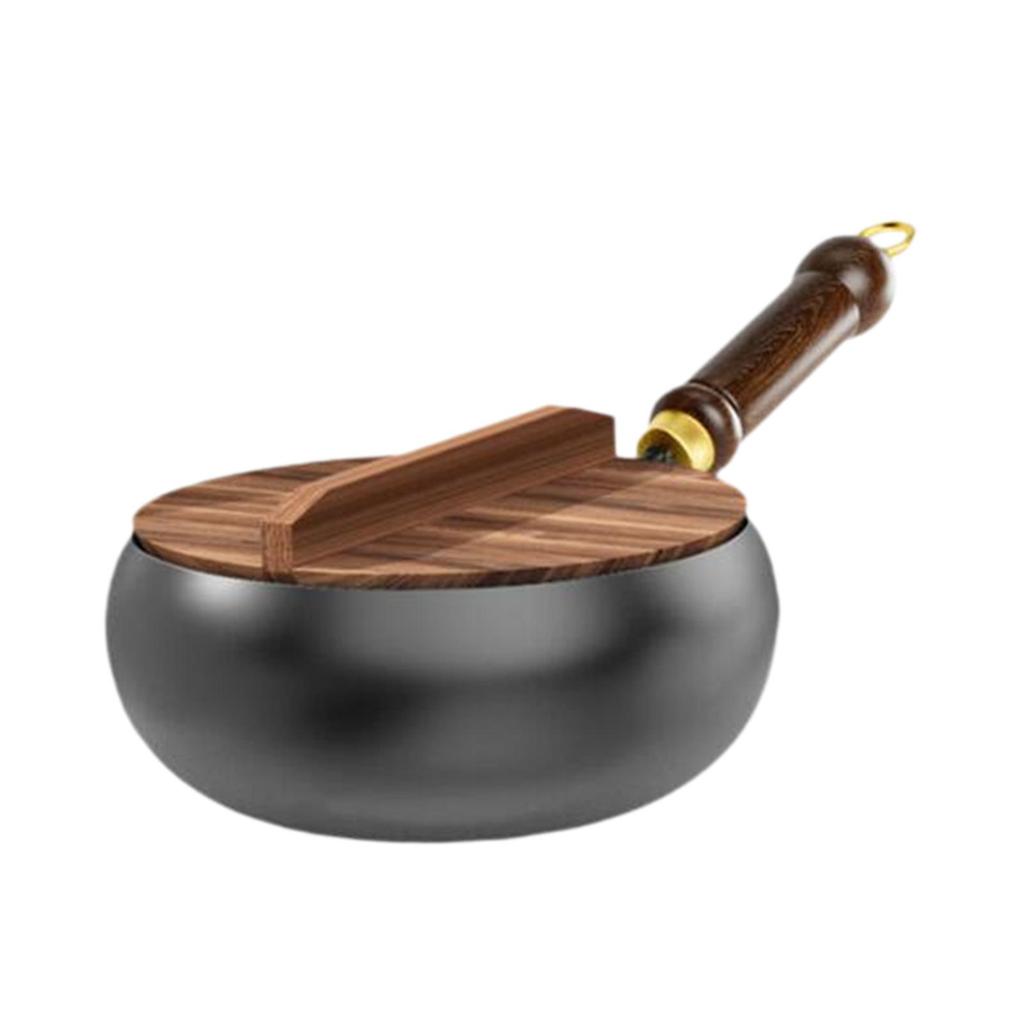 9.5 Inch Carbon Steel Wok Pan Nonstick Wok No Coating Gas Boiling Stir Fry Pan for Camping Home Stovetop Induction Cooker