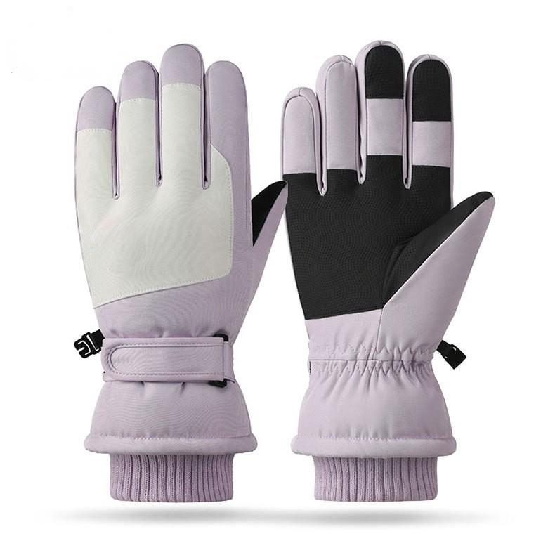 Outdoor Sports Gloves Winter Fleece Men and Women Thickened Windproof and Water-resistant Warm and Windproof Ski Gloves