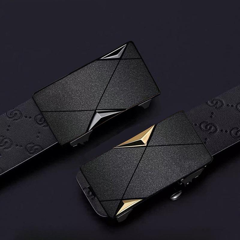 Belt Leather Casual Simple Men'S Belt Cowhide Young People Versatile Middle-Aged And Young Business Automatic Buckle Belt