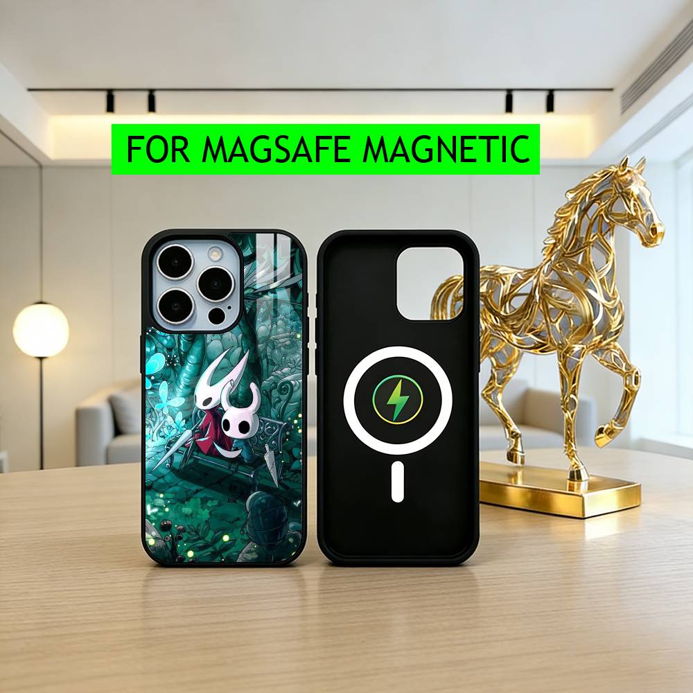 

H-Hollow Game K-Knight cute baby Phone Case For iPhone17,16,15,14,13,12,11 Plus,Pro Magnetic with Magsafe Wireless Charging iPhone15PROMAX