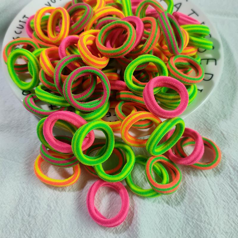 50/100pcs/Set Kids Colorful Nylon Elastic Hair Bands Ponytail Holder Hair Ties Gum Rubber Band Headband Girls Hair Accessories