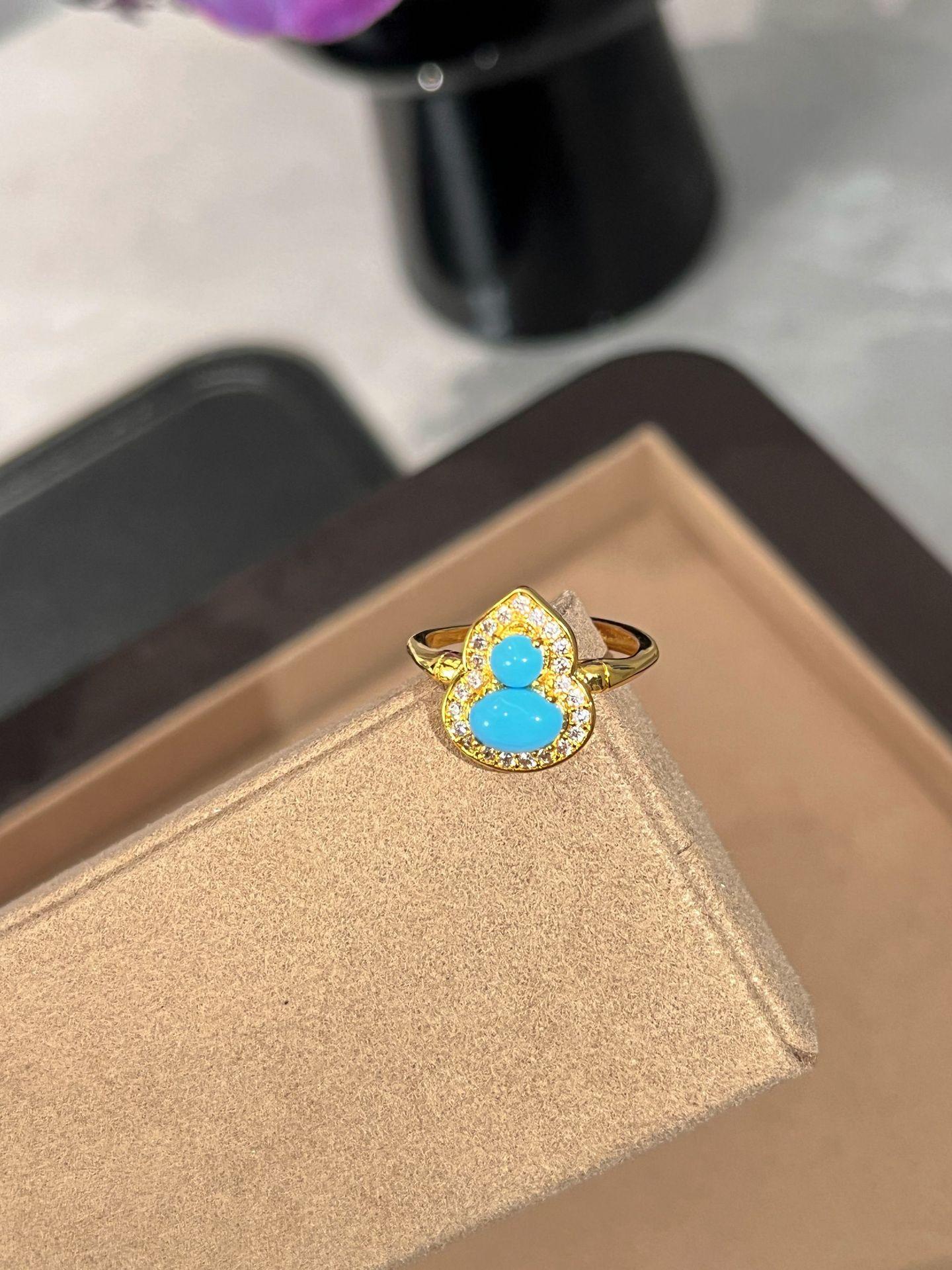 Ретро Полный Алмаз Имитация Бирюзы Тыква Ожерелье Серьги Белый Нишевый Дизайн Высококачественные Ювелирные Изделия Национального Стиля