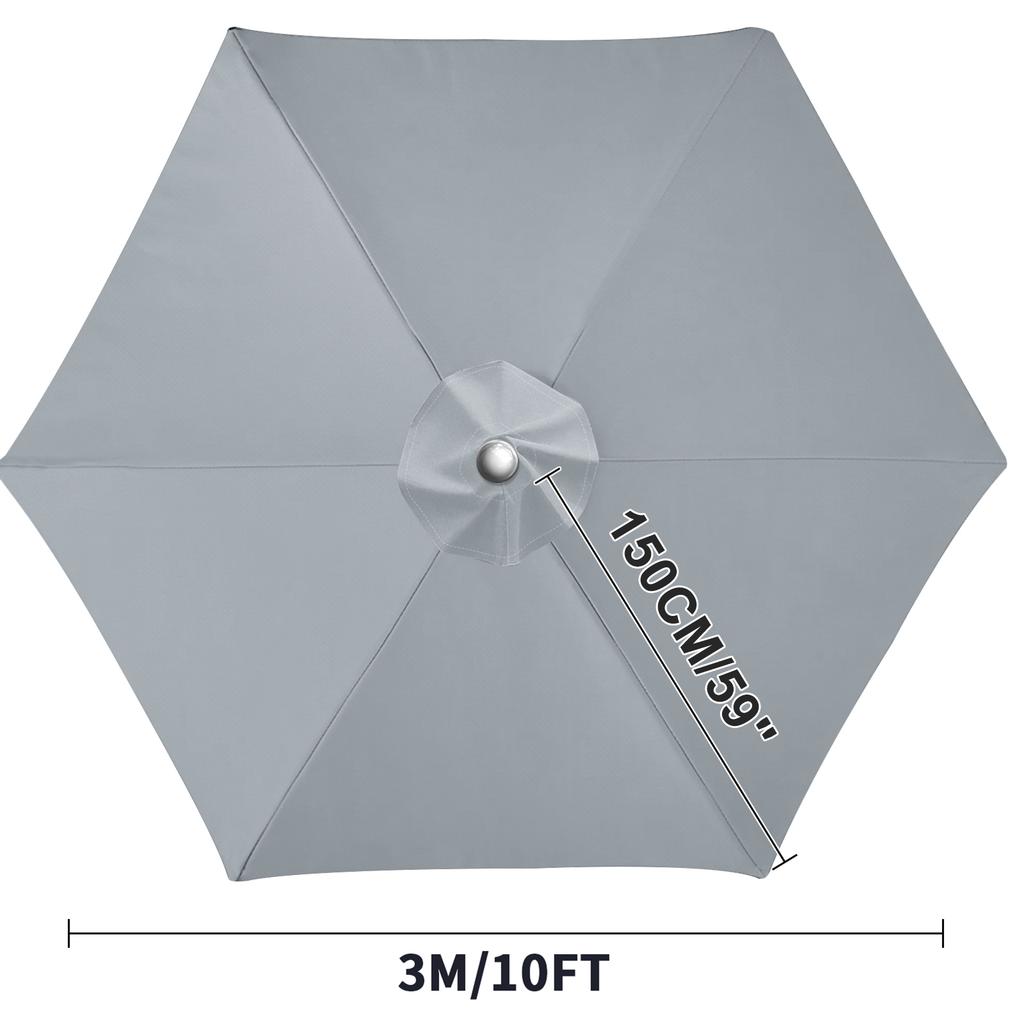 6/8 Ribs Replacement Parasol Canopy Waterproof Weatherproof UV-Anti Parasol Replacement Canopy Cover Large Patio Umbrella Cloth