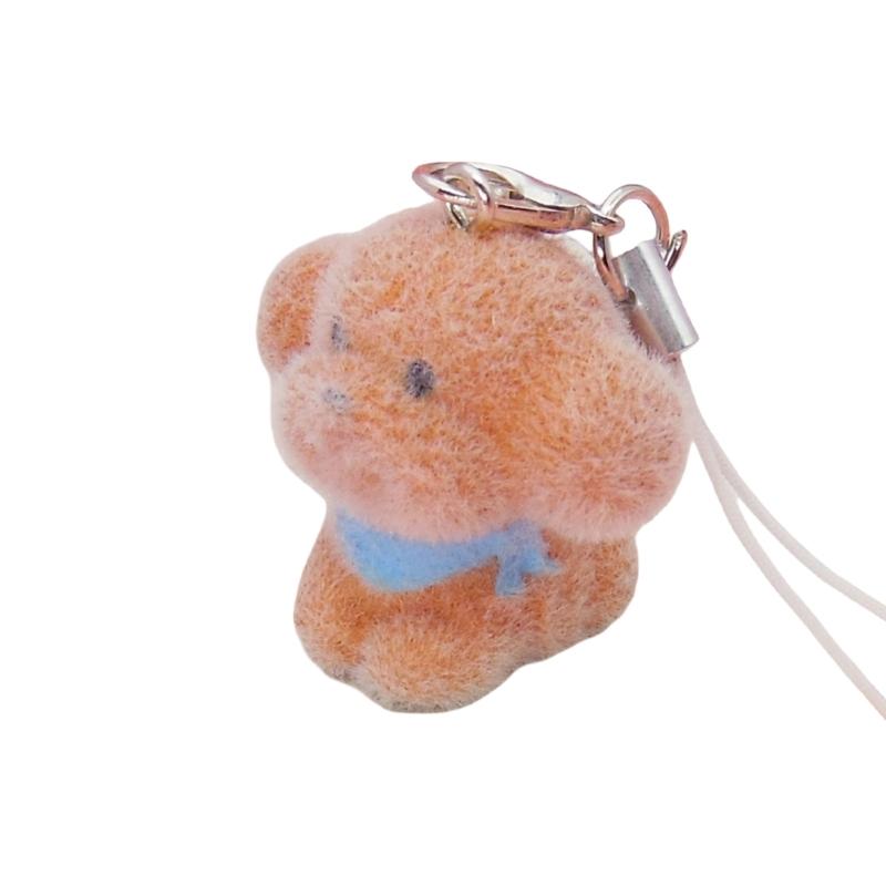 Flocking Resin Animal Keyring Adorable Compact Design Animal Keychain Decoration For Keys Backpacks Presents