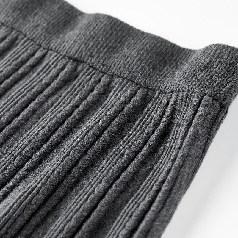 Damen Eleganter Plissierter A-Linien Winter Maxirock