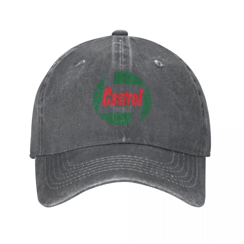 Castrol Men Baseball Cap Retro Oil Gas Logo Car Motorsport Distressed Denim Washed Caps Hat Outdoor Adjustable Snapback Hat