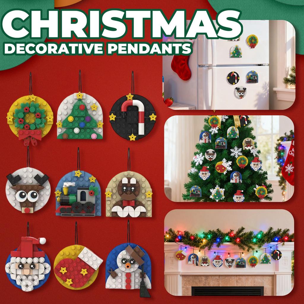 A Collection Of 9 New Multi-functional Fridge Stickers, Pendants And Sticky Notes For Christmas Decoration Party