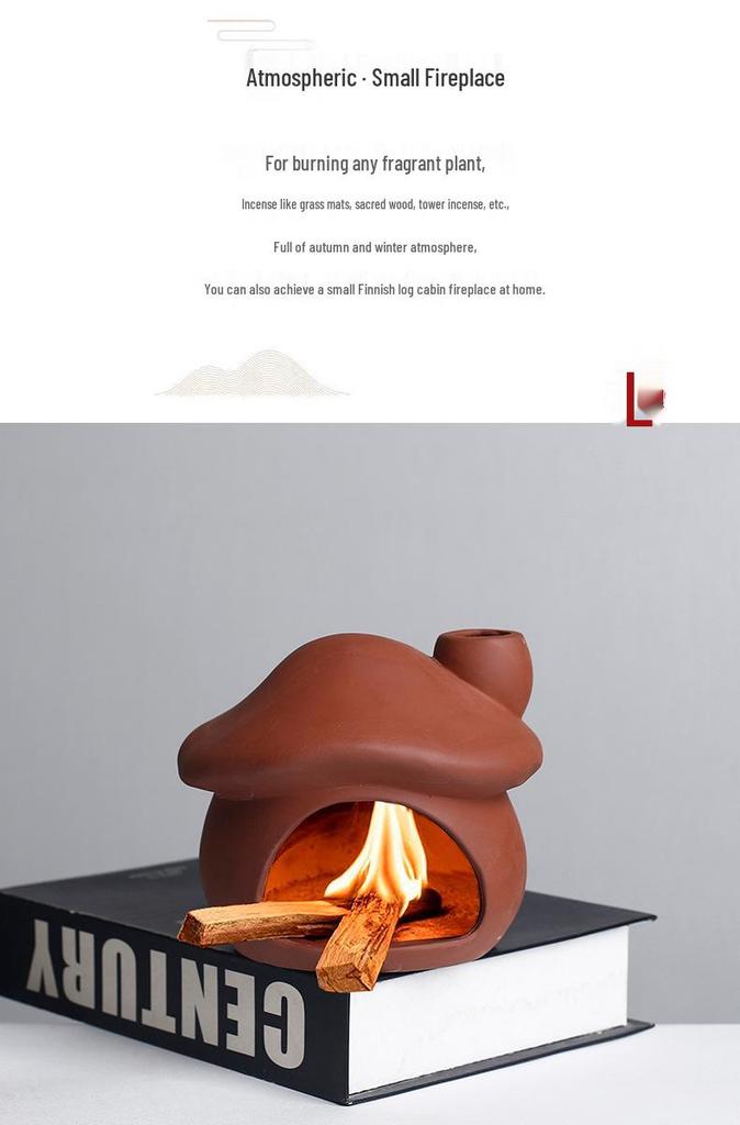 Mushroom House Ceramic Aroma Burner & Candle Holder for Palo Santo and Sage
