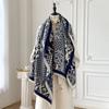 Autumn And Winter Imitation Cashmere Scarf Thickened And Lengthened Flower Scarf Retro Ethnic Style Shawl Dual-Purpose Outer Cover