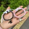 Adjustable Black and White Toothless Cartoon Cute Couple Magnet Bracelet with Magnetic Attraction for Friends