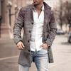 Men's Woolen Mid-Length Digital Print Coat - Autumn/Winter Collection